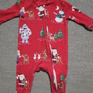 Pottery Barn Kids Rudolph The Red Nosed Reindeer Footy Pajama 0-3 M